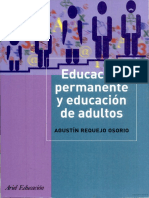 Agustín Requejo Osorio, Educación Permanente Y Educación de Adultos