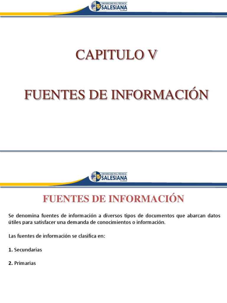 Capítulo 5 - Fuentes de Información | PDF | Documento | Información