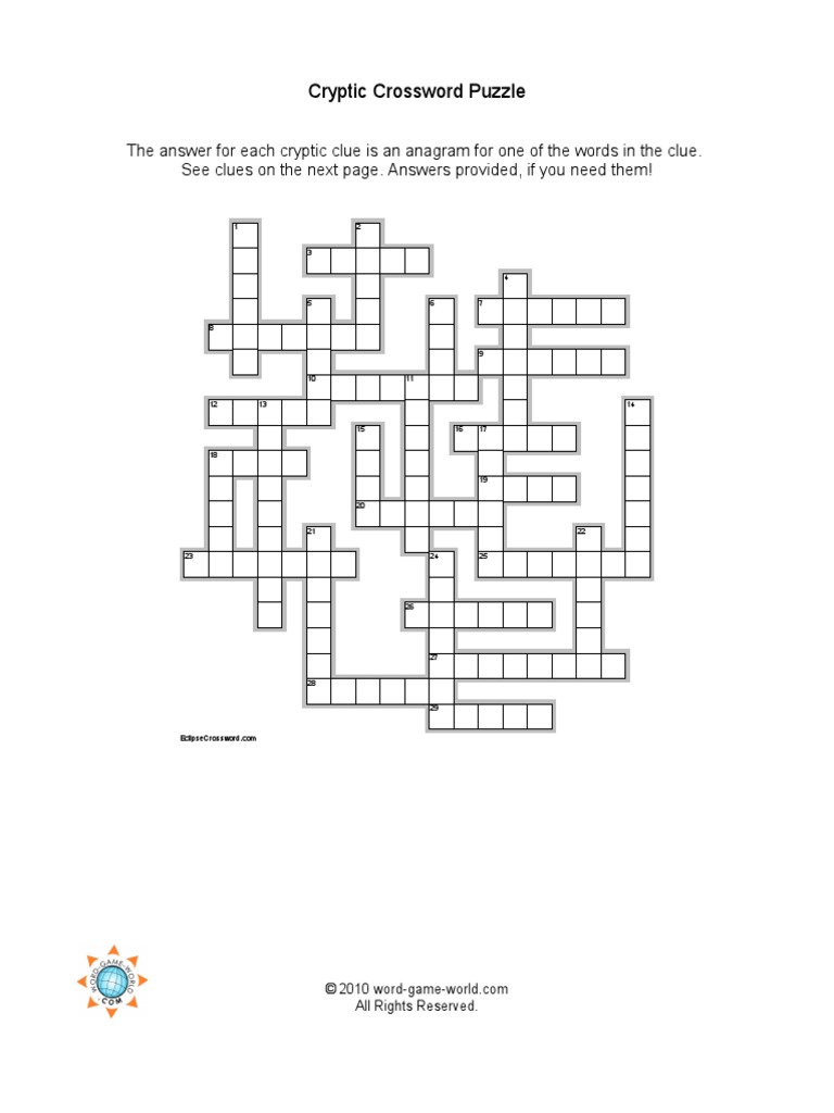 Cryptic crossword puzzles pdf | pdf | leisure