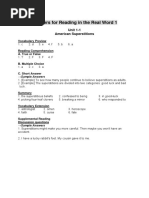 Answers For Reading in The Real Word 1: Unit 1-1 American Superstitions