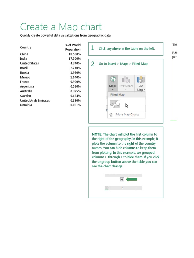 Map Chart Samples | PDF | Microsoft Excel | Map