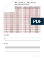 Weekly Savings Deposits and Total Savings Over 52 Weeks