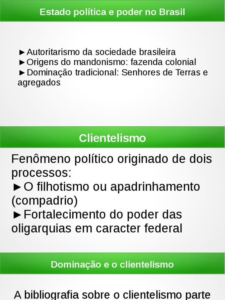 Clientelismo e Poder no Brasil | PDF | Estado | Economia