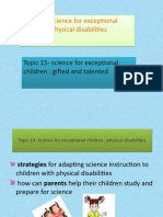 sCIENCE FOR EXCEPTIONAL STUDENT: PHYSICAL DISABILITIES & GIFTED AND TALENTED