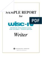 WISC-IV Writer Sample Report