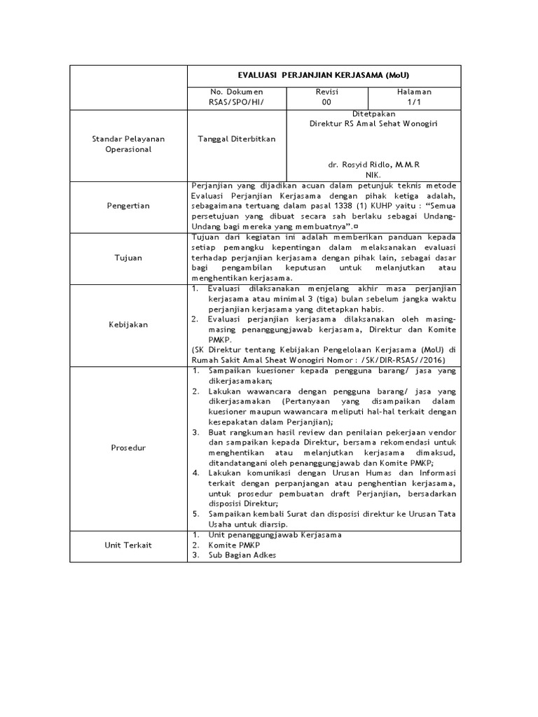334680370 Spo Evaluasi Perjanjian Kerjasama Docx