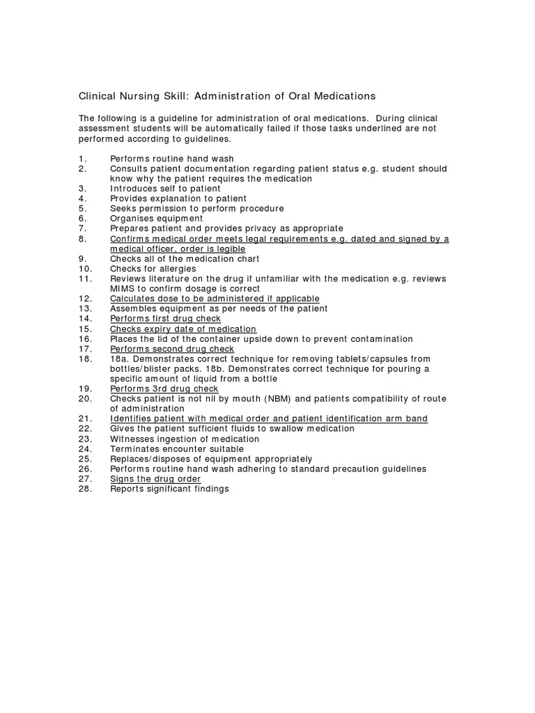 Guidelines for Safe and Effective Administration of Oral Medications PDF