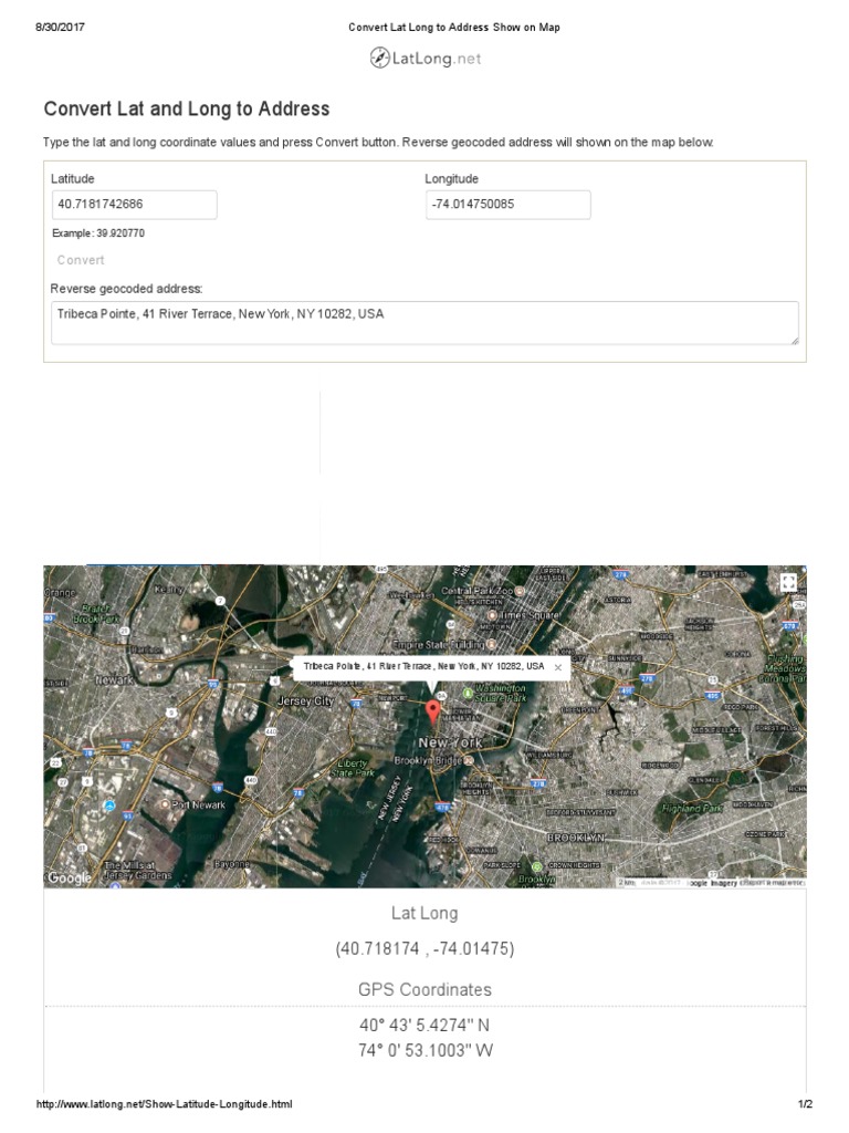 Convert Lat Long to Address Show on Map | Latitude | Geomatics