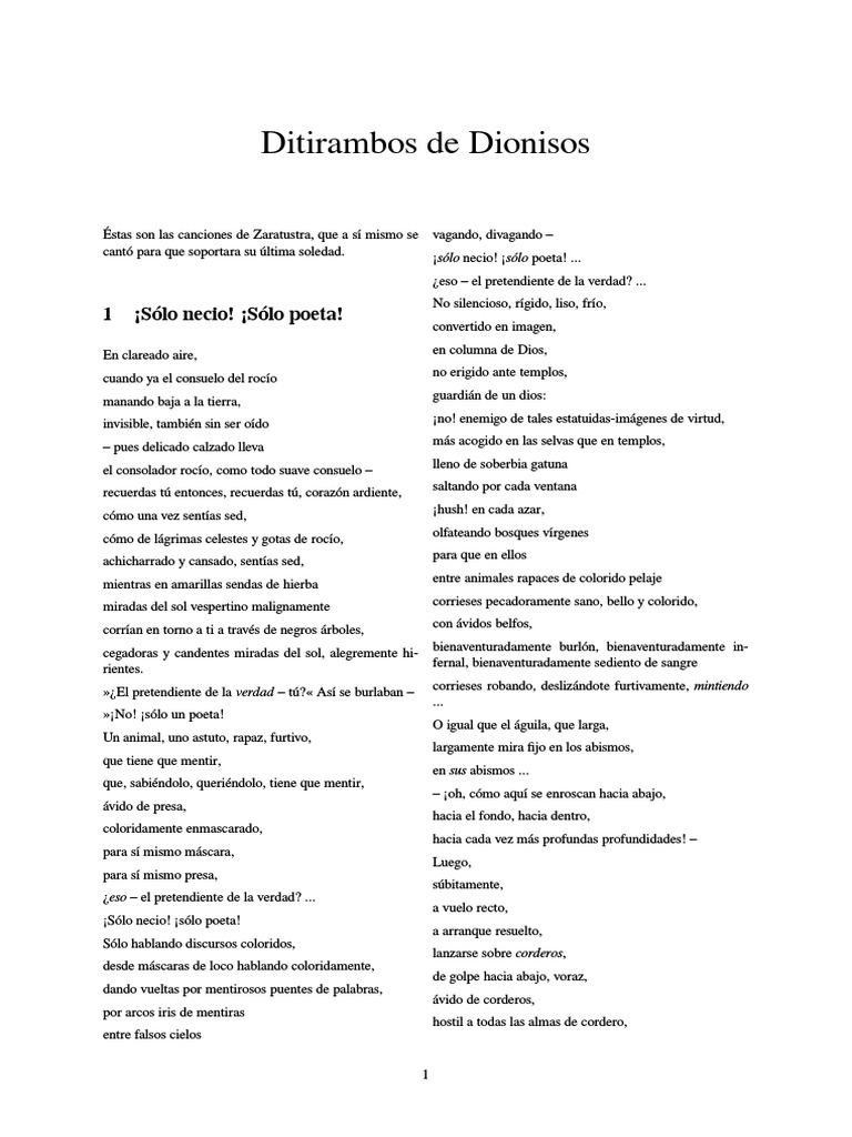 Ditirambos: Poemas de Alabanza a Dionisio | PDF | Amor | Religión y ...