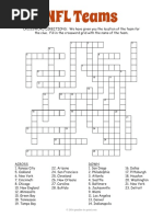 NFL Teams Crossword