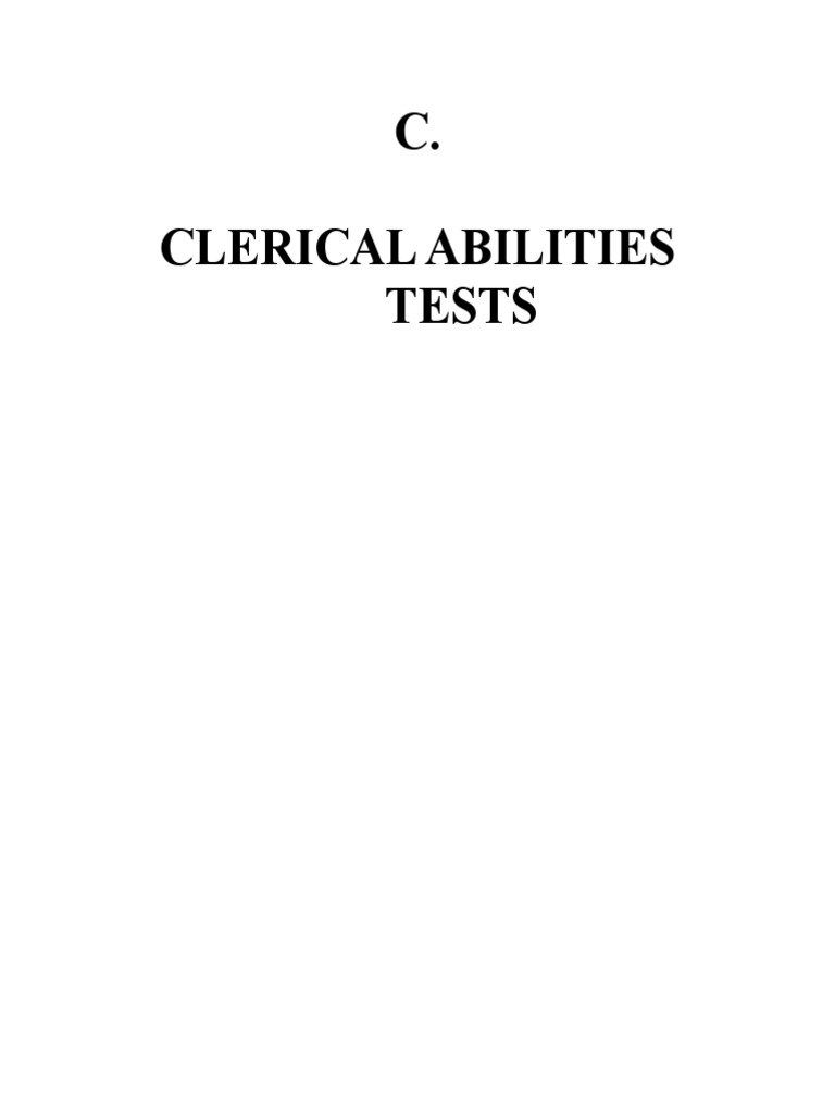 Clerical Ability Tests PDF Validity (Statistics) Test (Assessment)
