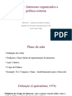 Aula 8 Interesses Organizados e Política Externa