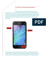 Cara Hard Reset Dan Factory Reset Samsung Galaxy J1
