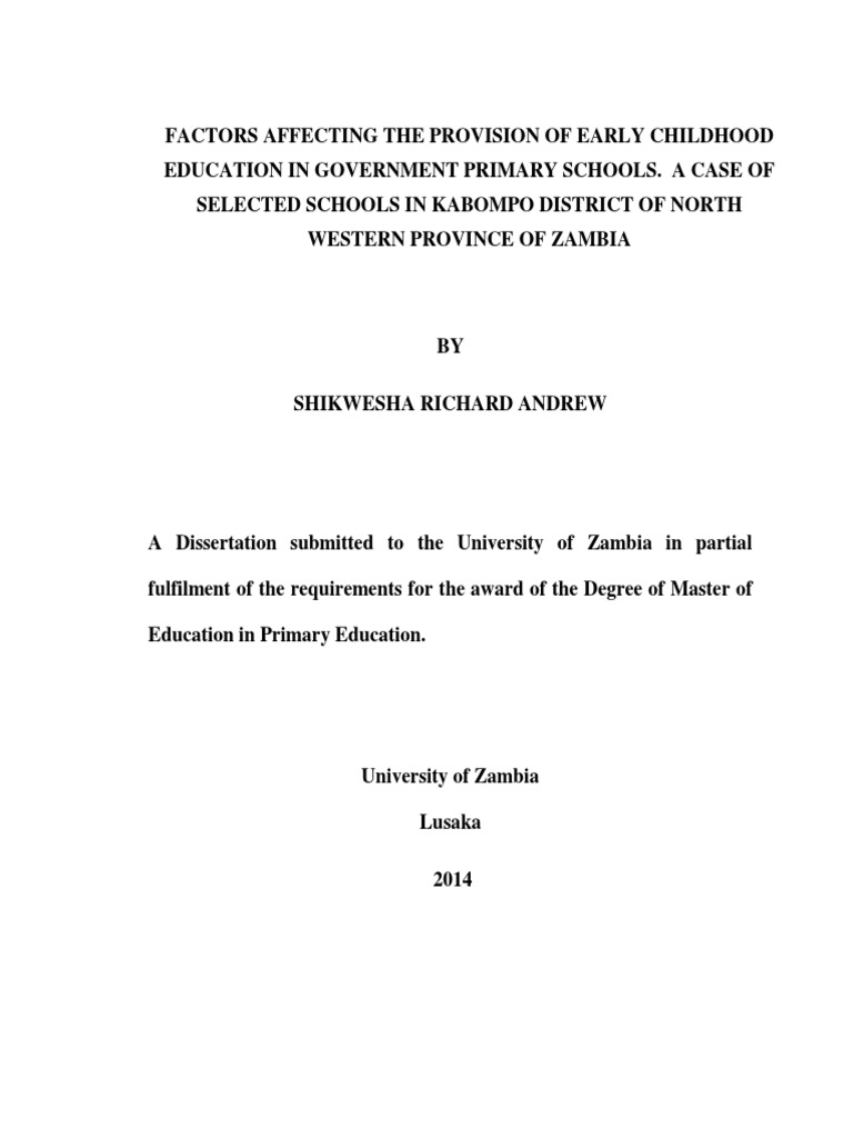 Thesis Early PDF PDF Early Childhood Education Preschool