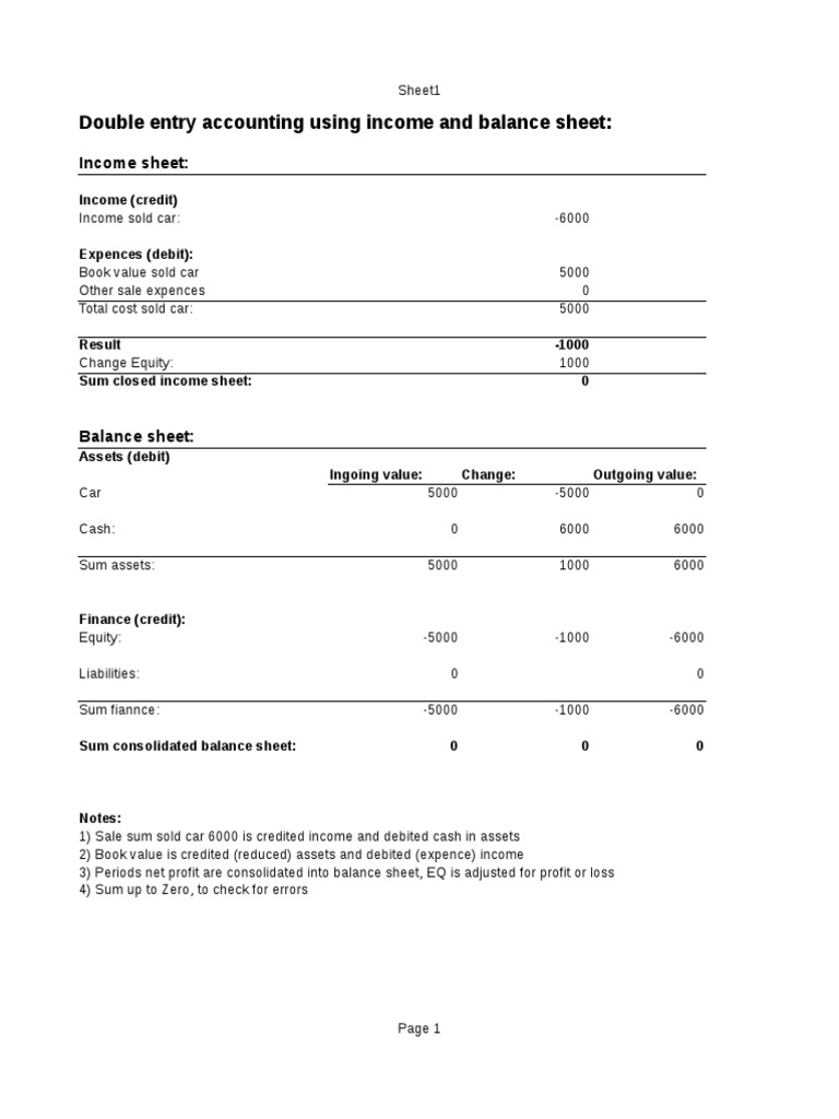 Double Entry Accounting Using and Balance Sheet PDF