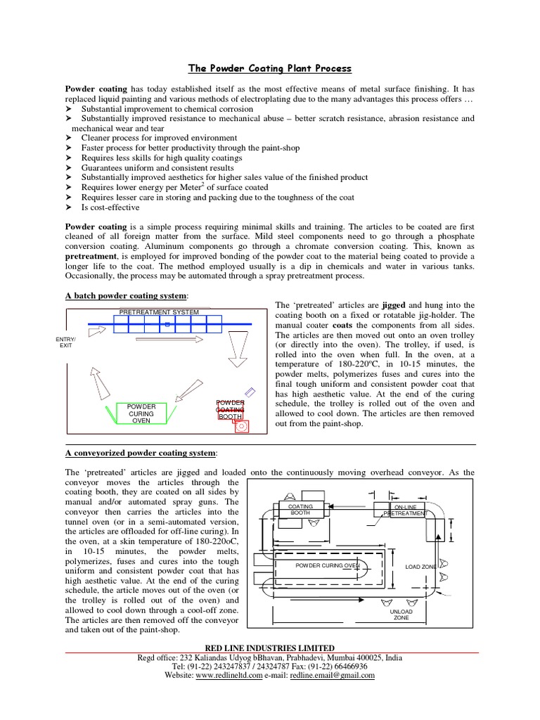 The Powder Coating Plant Process PDF | PDF | Chemistry | Manmade Materials