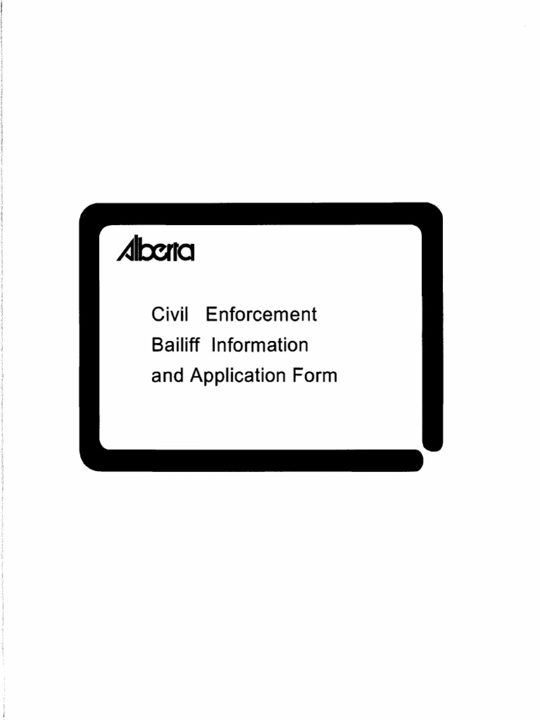 Civil Enforcement Bailiff Information and Application Form PDF