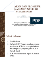 Kebijakan Dan Prosedur Managemen Nyeri Di Rumah Sakit Lidya Fitriana SKep PDF
