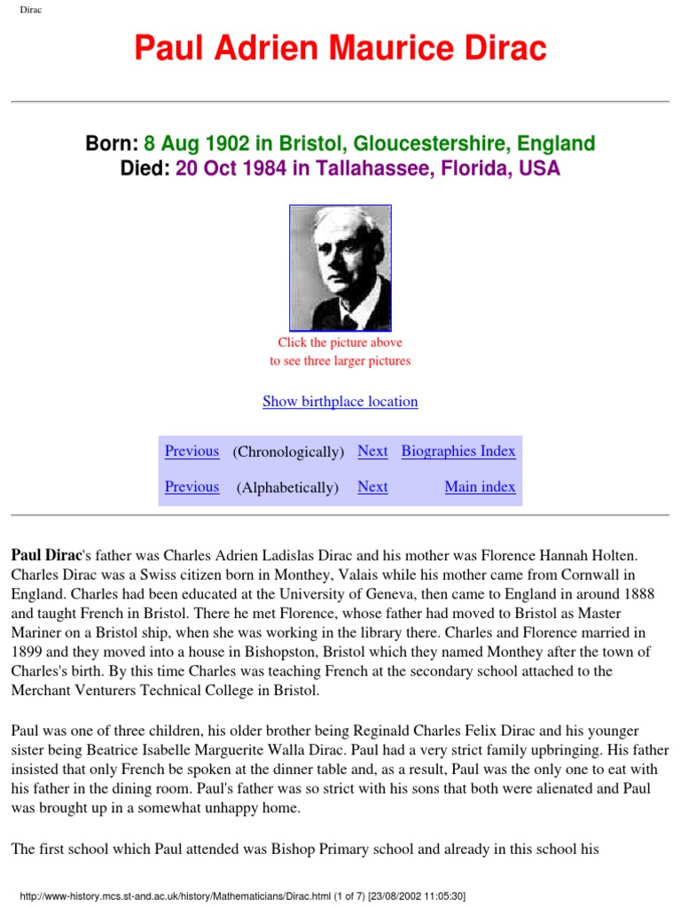 Dirac Pdf Pdf Quantum Mechanics Theoretical Physics