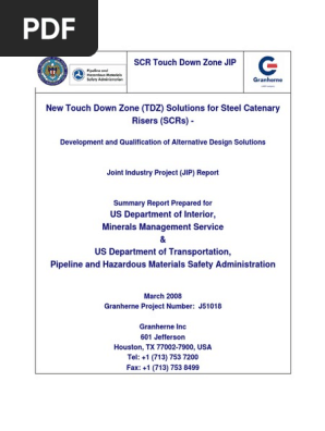 New Touch Down Zone Tdz Solutions For Steel Catenary Fatigue Material Pipe Fluid Conveyance