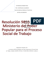 Trabajo de La Resolucion 9855 Del Ministerio Del Poder Popular Para El Proceso Social de Trabajo