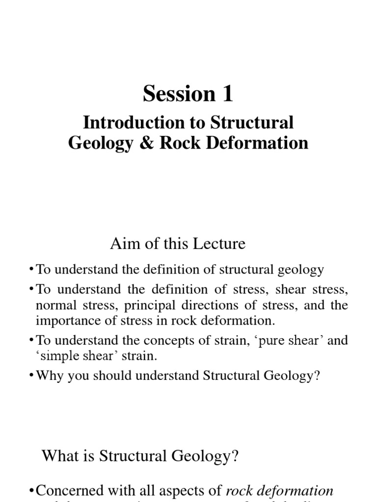Session 1: Introduction To Structural Geology & Rock Deformation | PDF ...
