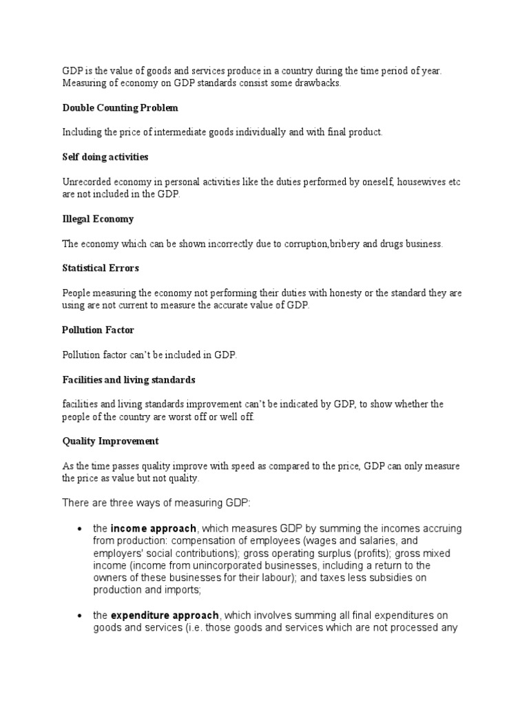 Limitations of GDP Measurement | PDF | Gross Domestic Product ...