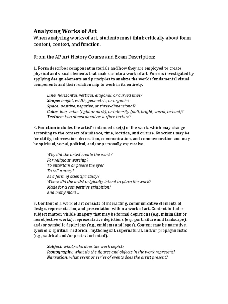 Form Function Content Context Explanation | PDF | Shape | Works Of Art