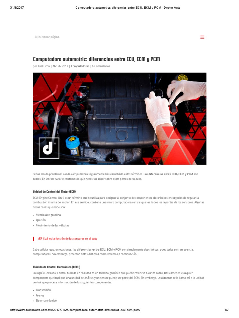 Diferencias entre ECU, ECM y PCM | PDF | Industria del vehículo | Coche