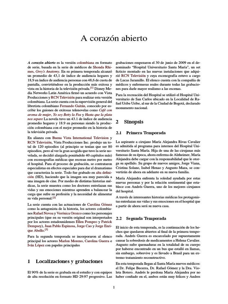 A Corazón Abierto: Éxito de TV Colombiana