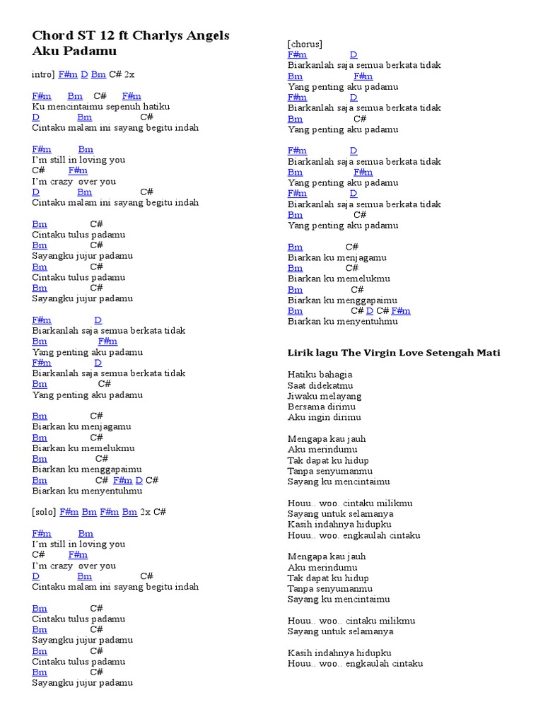 Chord St 12 Ft Charlys Angels Aku Padamu Pdf
