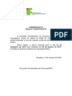 12-COMUNICADO 01 - Edital #12 - Alteração Da Data Da Prova Escrita