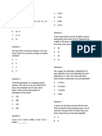 Basic math quiz with 21 multiple choice questions