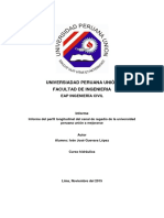 Informe Del Perfil Longitudinal Del Canal de Regadío de La Universidad Peruana Unión a Mejorarse