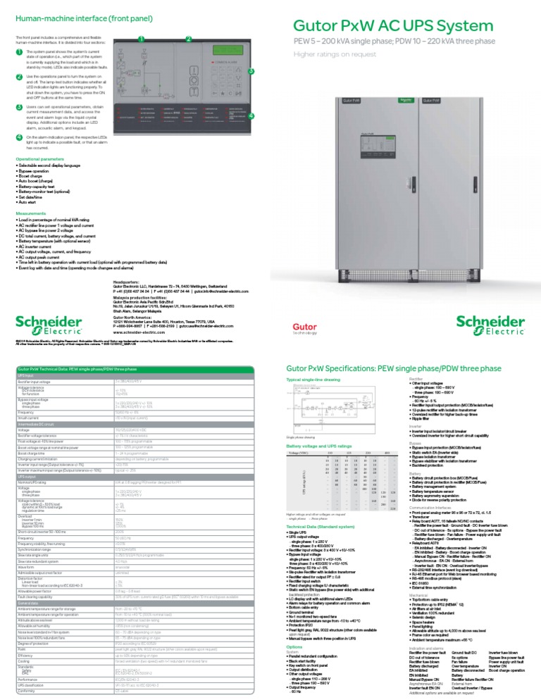 Gutor PxW AC UPS System 5 220 KVApdf Power Inverter Rectifier