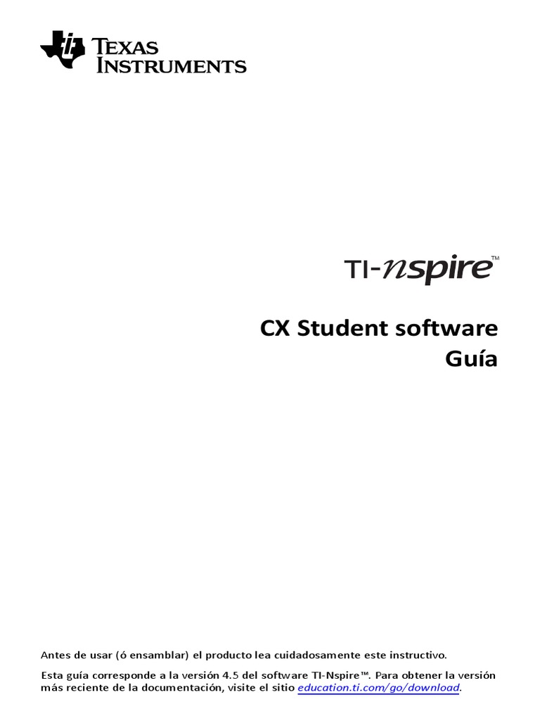 TINSpire CX SS Guidebook ES PDF Archivo de computadora Point and
