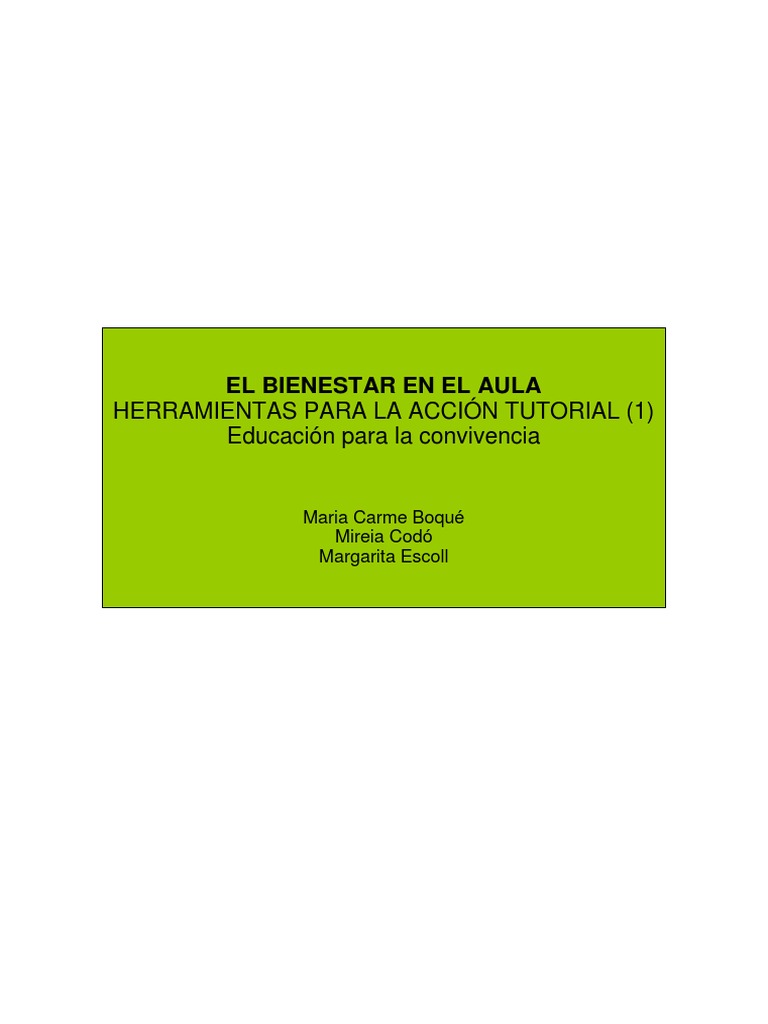 Bienestar y Convivencia en el Aula | PDF | Conflicto (proceso) | Las ...