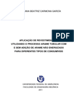 Aplicação de revestimento duro utilizando o processo arame tubular com e sem adição de arame não energizado para diferentes tipos de combustíveis