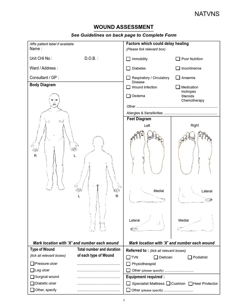 Wound Assessment Chart Pdf