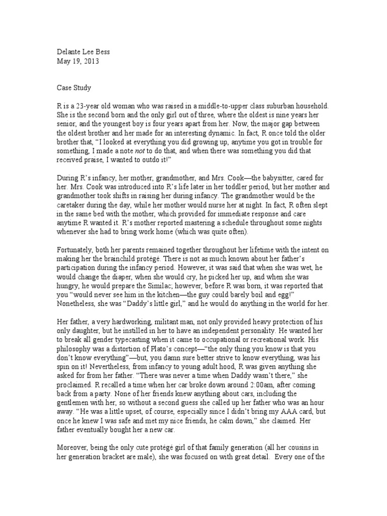 Case Study Using Eriksons Developmental PDF | PDF | Developmental ...