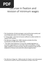 Lacunae in Fixation and Revision of Minimum Wages