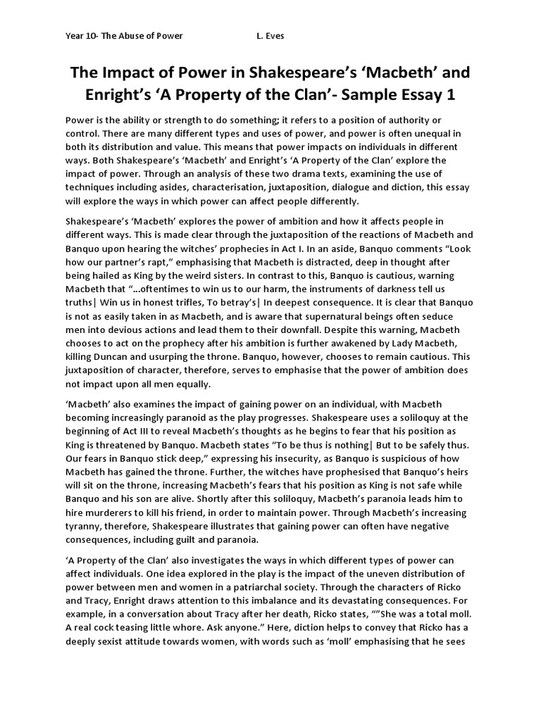 essay on power