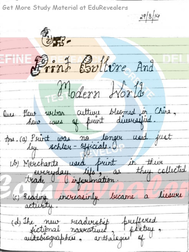 NCERT History Class 10 Notes Chapter 7 PDF