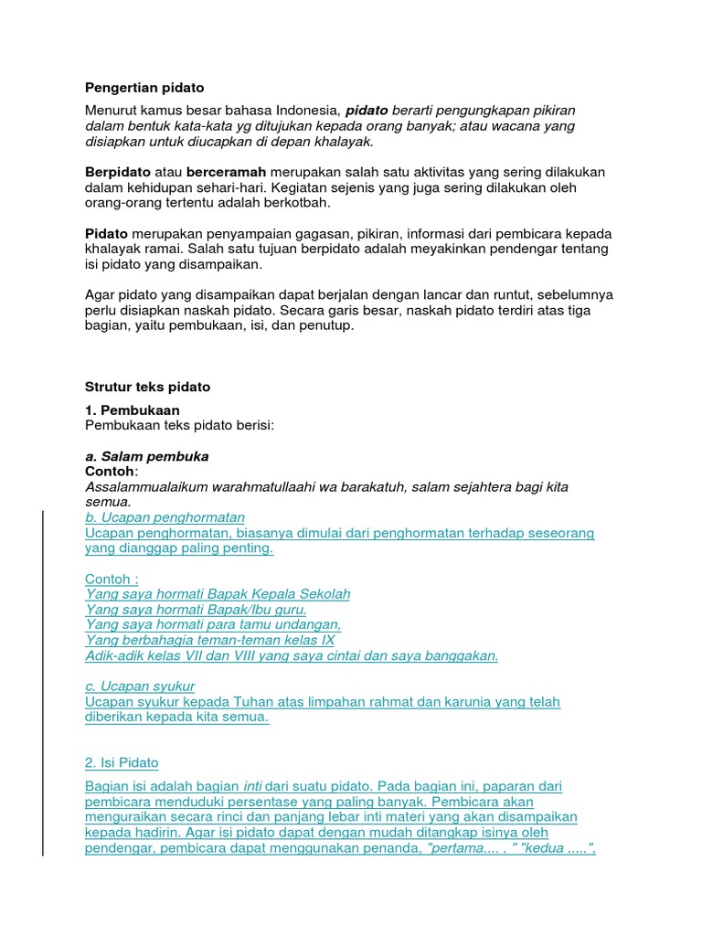 Pengertian Pidato  PDF