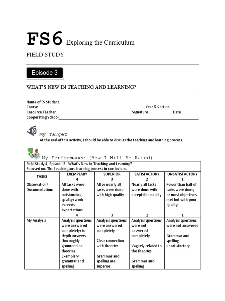 FS6 - Episode 3 | PDF | Learning Theory (Education) | Teaching