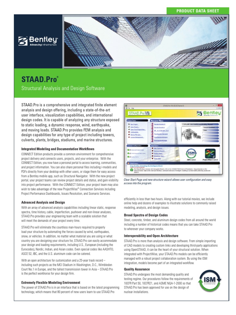 STAAD - Pro: Structural Analysis and Design Software | PDF | Portable ...