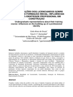 Representações Dos Licenciandos Sobre Seu Curso de Formação Inicial: Influências Sobre Sua Identidade Profissional em Construção