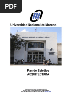 Plan de Estudios de La Carrera Arquitectura y Urbanismo