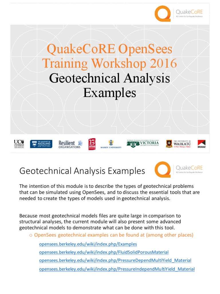 Geotechnical Examples Opensees | PDF | Geotechnical Engineering ...