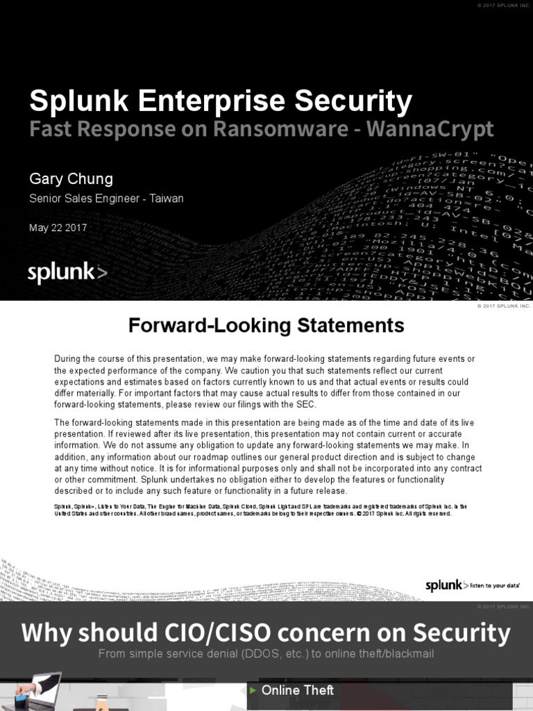 Splunk Enterprise Security On Ransomware - WannaCrypt | PDF ...